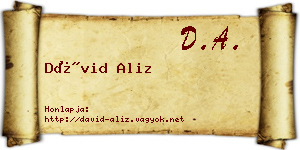 Dávid Aliz névjegykártya