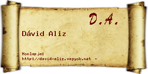 Dávid Aliz névjegykártya