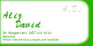 aliz david business card